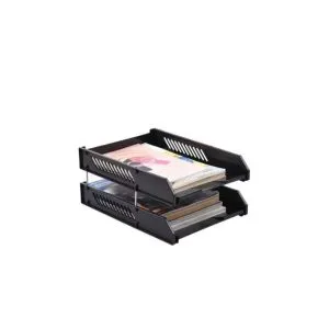 Genuine Black Plastic Document Tray 2 layers