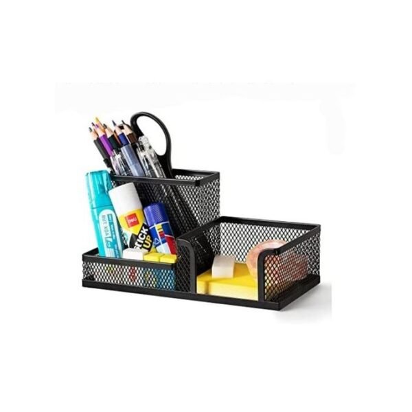 Genuine Metallic Office Desk Organiser -Black