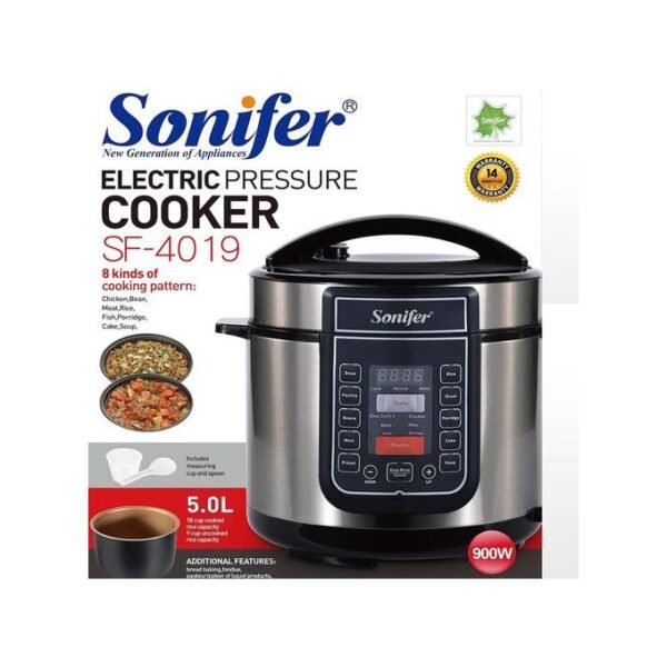 Sonifer Multi Function 5L Electric Pressure Cooker Rice Cooker Steamer - Multi-colour. . - Image 4