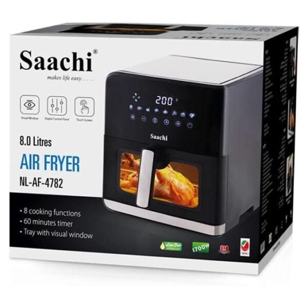 Saachi NL-AF-4782 - 8L Air Fryer with 60 mins Timer - Black - Image 5