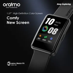 Oraimo Watch Fit OSW-18N 1.57" IPS Screen IP68 Waterproof Smart Watch Black