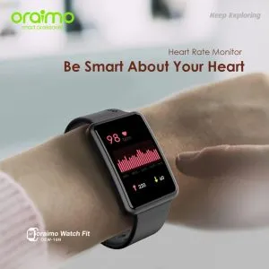 Oraimo Watch Fit OSW-18N 1.57" IPS Screen IP68 Waterproof Smart Watch Black