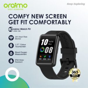 Oraimo Watch Fit OSW-18N 1.57" IPS Screen IP68 Waterproof Smart Watch Black