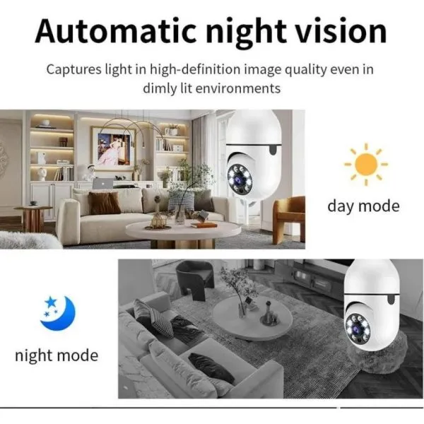 Wireless WiFi Light Bulb Camera Security Camera 1080p WiFi Smart 360 Surveillanc - Image 3