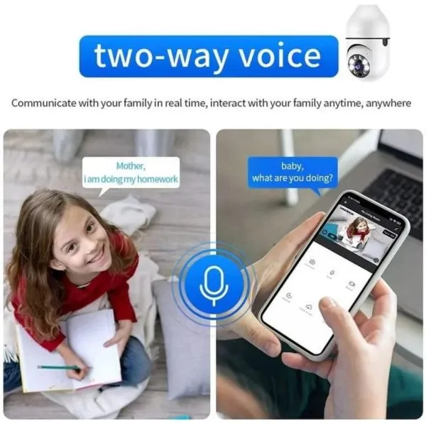 Wireless WiFi Light Bulb Camera Security Camera 1080p WiFi Smart 360 Surveillanc - Image 2