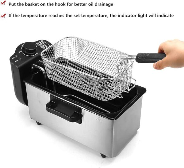 ADH 3Litres Deep Fryer – Stainless Steel - Image 2