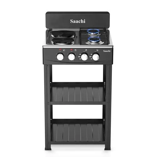 Saachi 2 Gas + 2 Hotplates Table Top Cooker With Shelves - Image 2