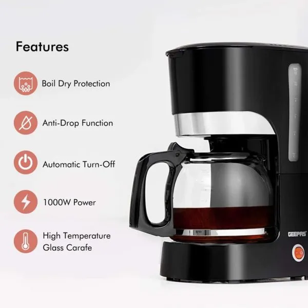 Geepas 1.5L Coffee Maker Filter Coffee Machine | GCM6103 - Image 3