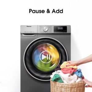 Hisense 10Kg Front Load Washing Machine with Allergy Steam-Titanium Silver