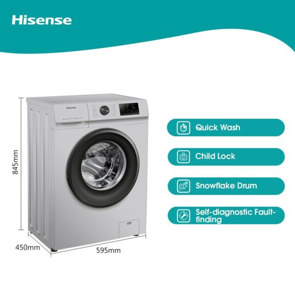 Hisense 6Kg Front Load Washing Machine-Wfvc6010s