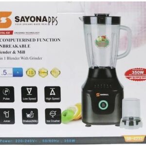 Sayona SB-4233 6  Unbreakable Jar Blender & Mill With Grinder – Black