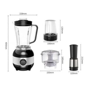 Hoffmans 4 In 1 Blender With Grinder Juicer Mill And Food Processor-Black