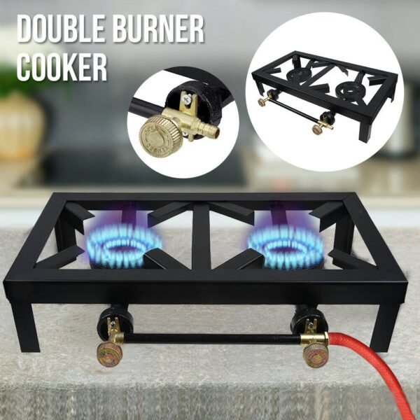 Commercial 2 Burner Gas Stove – Double - Image 2