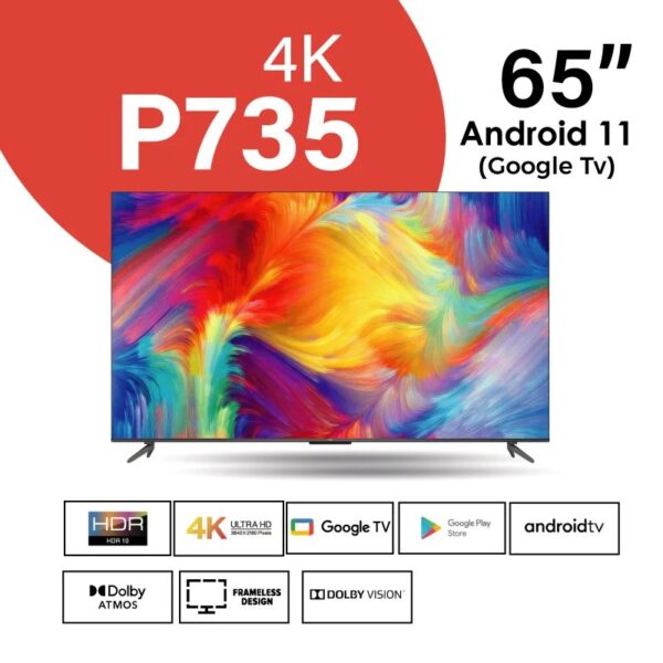 TCL 65 inch 4K HDR Smart Android Google TV | P735 - Image 2