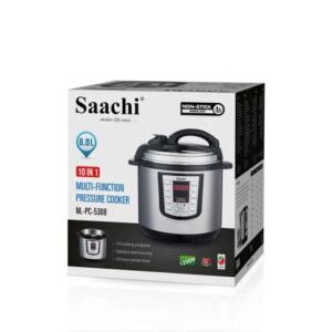 Saachi 8.0 L Electric Pressure Cooker NL-PC-5308-BK - Silver, Black