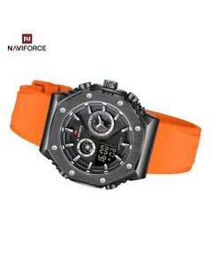 Men's Analog+Digital Round Shape Silicone Wrist Watch NF9216T B/B/O - 46 Mm