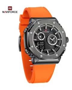 Men's Analog+Digital Round Shape Silicone Wrist Watch NF9216T B/B/O - 46 Mm