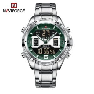 NAVIFORCE Men Luxury Watches 2022 Business Fashion Stainless Steel Calendar High Quality LCD Display Waterproof Quartz Wristwatch NF9201