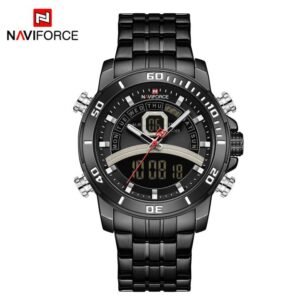 NAVIFORCE Men Luxury Business Sports Digital Quartz Stainless Steel Waterproof Multifunction Watch NF9181S