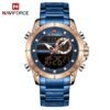 NAVIFORCE Men Military Sport Watches Digital Analog Waterproof Stainless Steel Wristwatch NF9163