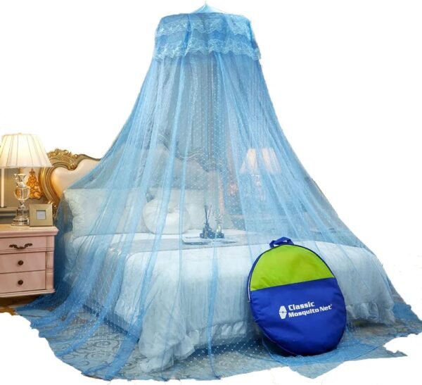 Classic Mosquito Net for Hanging Double Bed | King Size Embroidery Machardani | Polyester 30GSM Strong Net | Canopy Tent for Bedrooom - Image 3