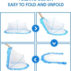 Classic Mosquito Net Baby Mosquito Net | Bottomless Net for Infants, for Safe & Easy Use | Ensures Your Baby's Safe Sleep |135cmX65cmX65cm (0 to 24 Months) - Blue