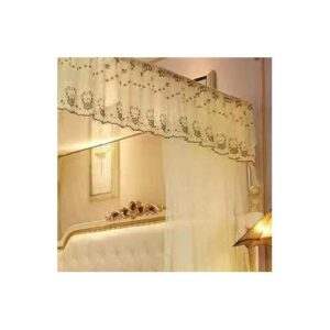 Luxurious Mosquito Net With 2 Stand Rail Bed Net RA1 - Cream (with free installation).