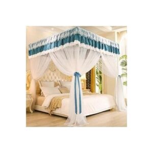 David Curtain Mosquito Net With 4 Steel Stands & Unique Lace Design &Luxurious Packaging Double-layer Bed Net S4Green