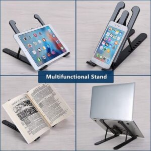 Plastic Foldable Adjustable Stand Holder For Laptop- Black