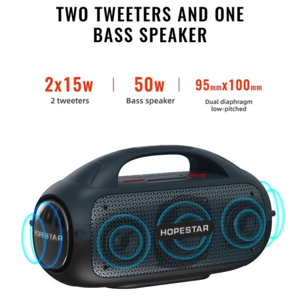 HOPESTAR A50 80W IPX6 Waterproof Portable Bluetooth Speaker Outdoor Subwoofer.