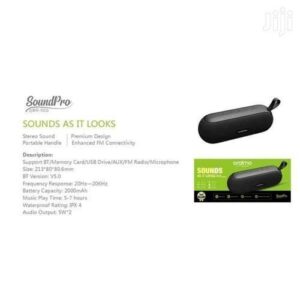 Oraimo portable Bluetooth speaker- SoundPro OBS-52D -  Radio FM/Aux/USB - Waterproof