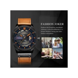 curren men's analog leather watch