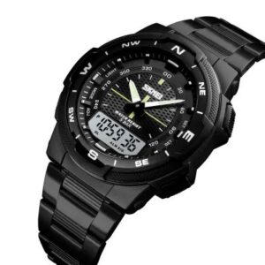 Skmei Sports Casual Stainless Steel Dual Display Waterproof Digital Watch For Men 1370