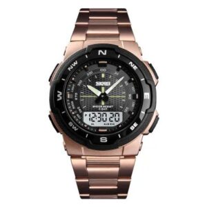 Skmei Sports Casual Stainless Steel Dual Display Waterproof Digital Watch For Men 1370