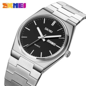 New Fashion Quartz Watch Clock Full Steel Strap with Time/ Week/ Date Waterproof Business Wristwatches For Men 9288