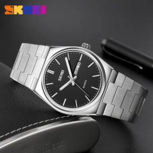 New Fashion Quartz Watch Clock Full Steel Strap with Time/ Week/ Date Waterproof Business Wristwatches For Men 9288