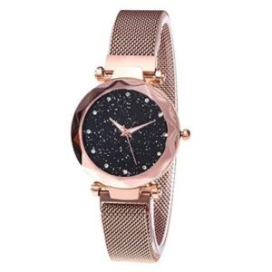 Round Dial Magnetic Strap Gold Luxury Ladies Watch For Girls - Watch For Women