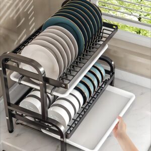 Dinnerware Sets Kitchenware Storage Shelf Keeping Dry Mildewproof Dish Drying Shelf Durable Metal Storage Holders & Racks