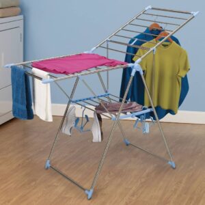 Royalford Cloth Dryer, Iron Wire And Frame, RF10174, Durable Metal Drying Rack, Multifunctional Air Dryer Ideal For Indoor And Outdoor, Easy Store 2 Folding Winged Clothes Dryer