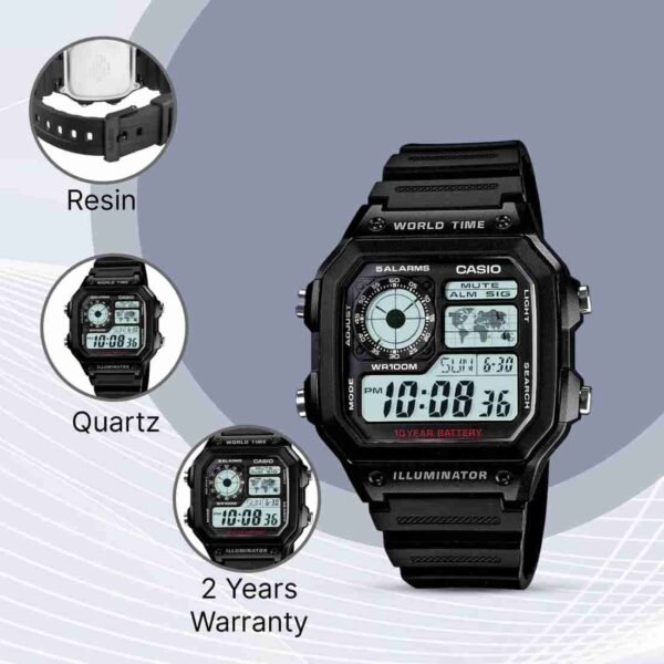 Casio Men's Sports Watch  Light Stopwatch Alarm 50m Water Resist - Image 4
