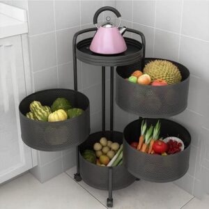 Cool Gift, 360°Storage Rack Rotating Trolleys Movable