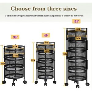 Cool Gift, 360°Storage Rack Rotating Trolleys Movable