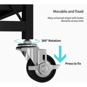 4 Tier Foldable No Assembly Kitchen Storage Shelves with Wheels
