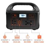 150W Inverter Camping Energy Storage 50Hz/60Hz Sine Wave 12Ah Storage System Can Connect The External Battery Outdoor Power Bank Portable Power Station 220v Inverter 110v Mobile Solar Power Supply Generator- Black