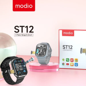 Modio ST12 4G Network 3 Pairs Strap/2.2 inch Smartwatch_Black