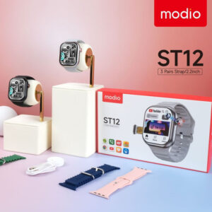 Modio ST12 4G Network 3 Pairs Strap/2.2 inch Smartwatch_Black