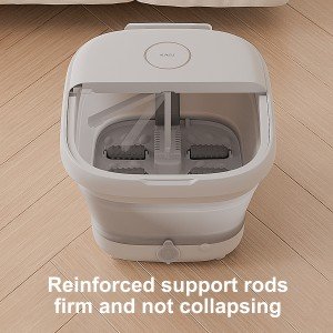 Foot Spa Massager Roller Foldable with Heating Bubbles Pedicure Tub For Stress Relief