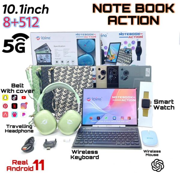 Idino Notebook Action PC Android Tablet 8GB RAM 512GB ROM 10000 mAh Battery with Wireless Keyboard - Image 3