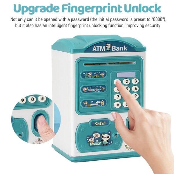 Fingerprint ATM Piggy Bank Saving Box For Kids - Image 4