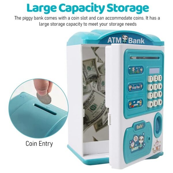 Fingerprint ATM Piggy Bank Saving Box For Kids - Image 3